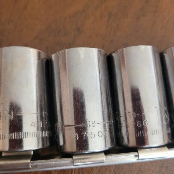 Vintage Craftsman USA Made 1/2" 10point metric socket set (15mm-27mm) - Picture 8 of 8
